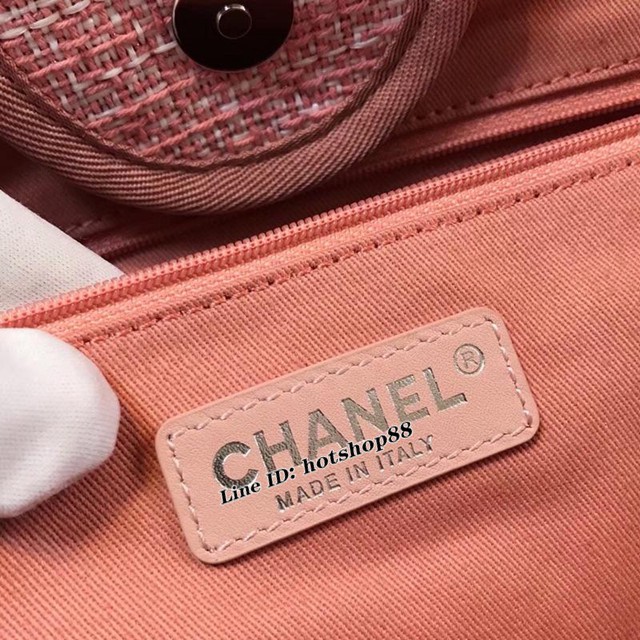 CHANEL女包 2018早春 希臘系列 最新色大號帆布沙灘包 手提購物袋 香奈兒肩背包 djc1592